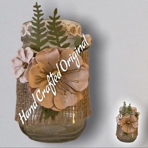 Decorative Mason Jar Vase Original New Handcrafted